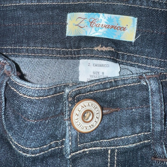 Z. Cavaricci 32” Dark Wash Denim Bootcut Jeans Size 8. - Picture 6 of 17
